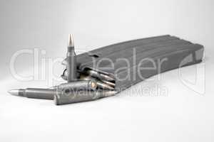 Assault Rifle gun clip with .223 ammo bullets