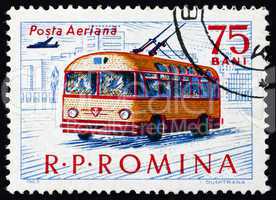 Postage stamp Romania 1963 Trolley Bus, Transport