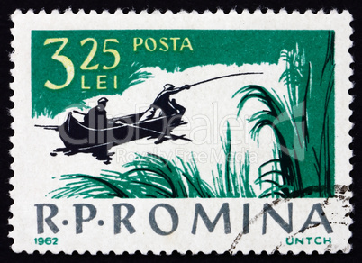 Postage stamp Romania 1962 Fishing Scene, Recreation