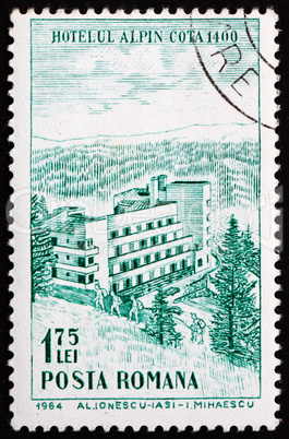 Postage stamp Romania 1964 Hotel Alpin, Polana Brasov