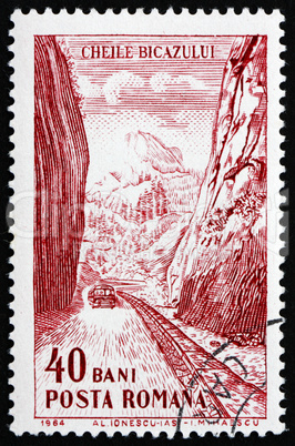 Postage stamp Romania 1964 Road through Gorge, Iron Gates