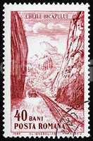 Postage stamp Romania 1964 Road through Gorge, Iron Gates