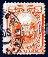 Postage stamp Peru 1886 Coat of Arms of Peru
