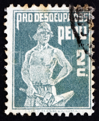 Postage stamp Peru 1932 Blacksmith