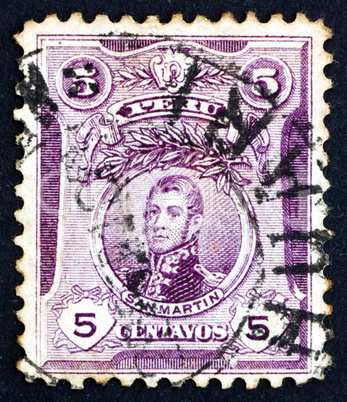 Postage stamp Peru 1909 Jose de San Martin