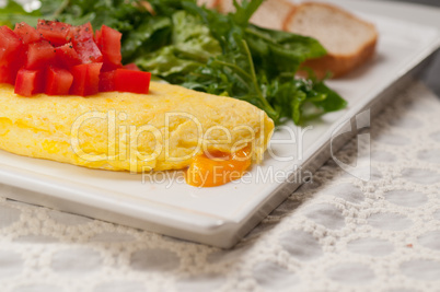 cheese ometette with tomato and salad