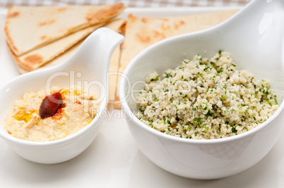 taboulii couscous with hummus