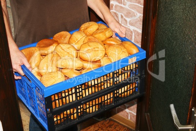 Brötchen im korb