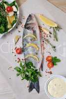 fresh sea bass with lemon and spices