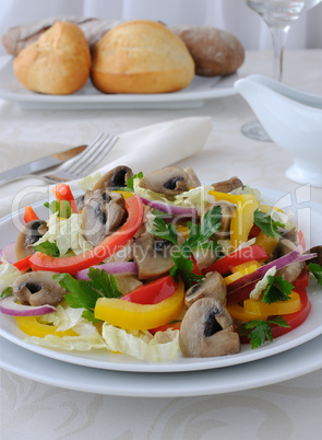 vegetable salad with mushrooms