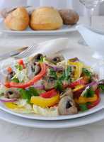 vegetable salad with mushrooms