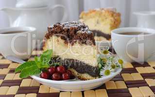 cheese cake with poppy filling