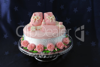 cake with marzipan booties