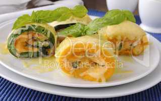 zucchini rolls stuffed with cheese