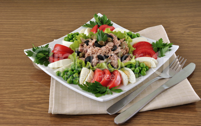 tuna salad and vegetables