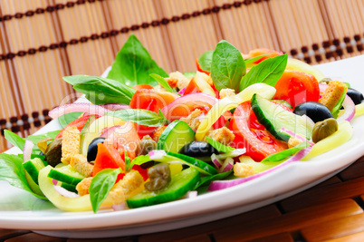 vegetable salad with basil