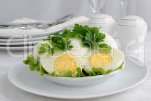 boiled eggs with herbs in the context of