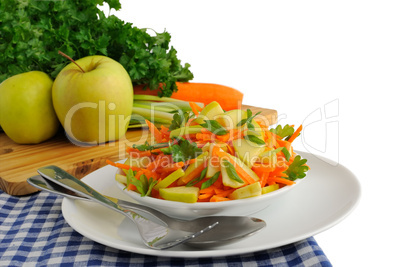 apple and carrot salad with green onions