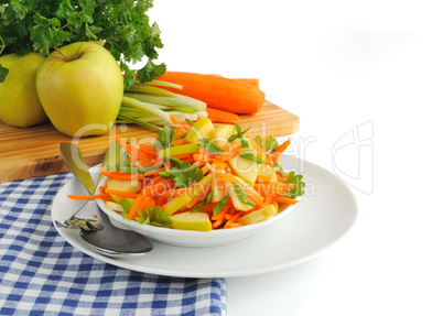 apple and carrot salad with green onions