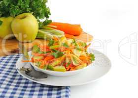 apple and carrot salad with green onions