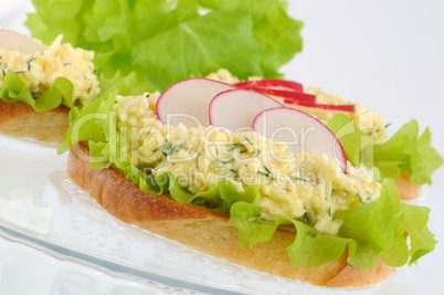 french toast with savory snacks, and radish