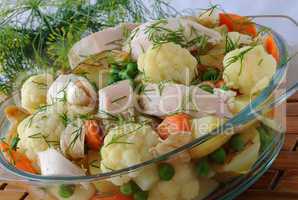 boiled vegetables with chicken