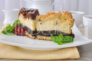 cheese cake with poppy filling