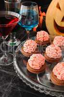 cookies with marzipan brains for Halloween