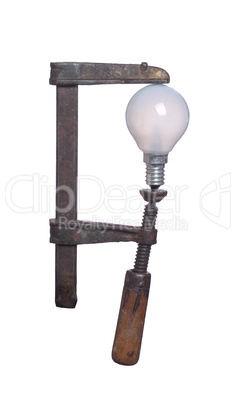 light bulb under pressure in clamp