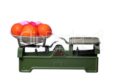 oranges on old scale