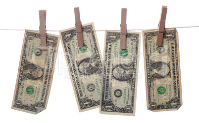 dollars drying on line