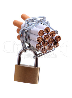 cigarettes with chain and padlock