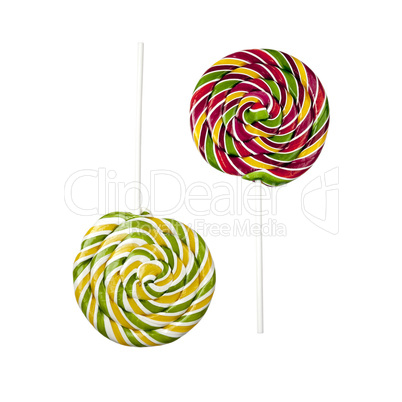 Two opposite lollipops