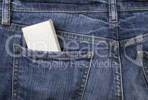 Box in the jeans pocket