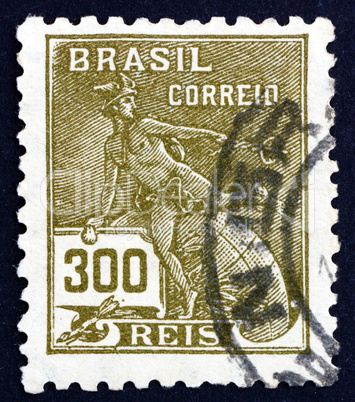 Postage stamp Brazil 1920 Mercury, Symbol of Trade