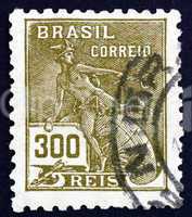 Postage stamp Brazil 1920 Mercury, Symbol of Trade