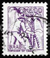 Postage stamp Brazil 1977 Sugar Cane Cutter