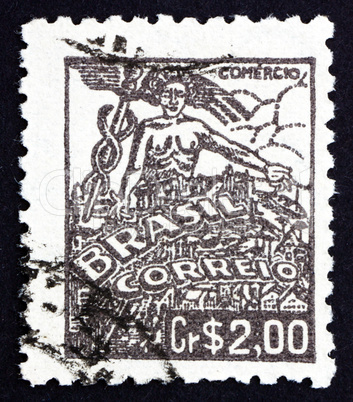 Postage stamp Brazil 1947 Mercury, Symbol of Trade