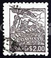 Postage stamp Brazil 1947 Mercury, Symbol of Trade