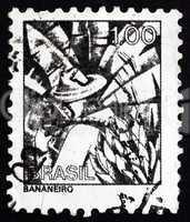 Postage stamp Brazil 1976 Banana Plantation Worker