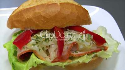 german bakery roll bun ham coleslaw sandwich dolly 10830