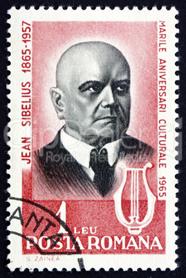 Postage stamp Romania 1965 Jean Sibelius, Finnish Composer