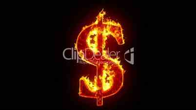 Burning dollar sign
