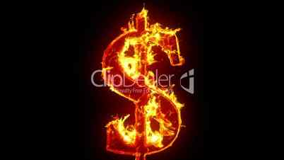 Burning dollar sign