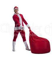 Young Santa with red bag