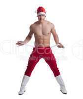 Sexy dancer in christmas costume