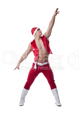 Dancer in red christmas costume