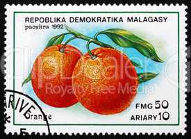 Postage stamp Malagasy 1992 Orange, Citrus Sinensis, Fruit