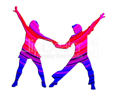 3D Color Dancing Couple 70s