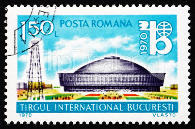 Postage stamp Romania 1970 Exhibition Hall and Oil Derrick